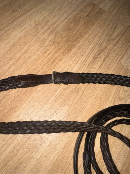 Dark Brown Size Full 54” Plaited Reins Showing Show Hunter English #333