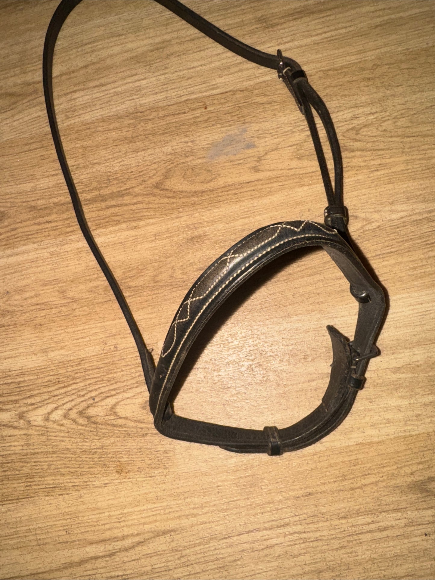 Black Fancy Stitch Pony Size Noseband #123