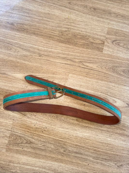Annabel Brocks Leather Stirrup Buckle Belt Ladies Small 38” Long | Horse Riding