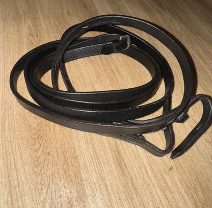 Full Black English Leather Plain Reins #43