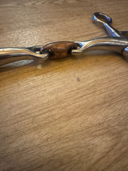 5.5” Hanging Cheek Snaffle - Copper Lozenge