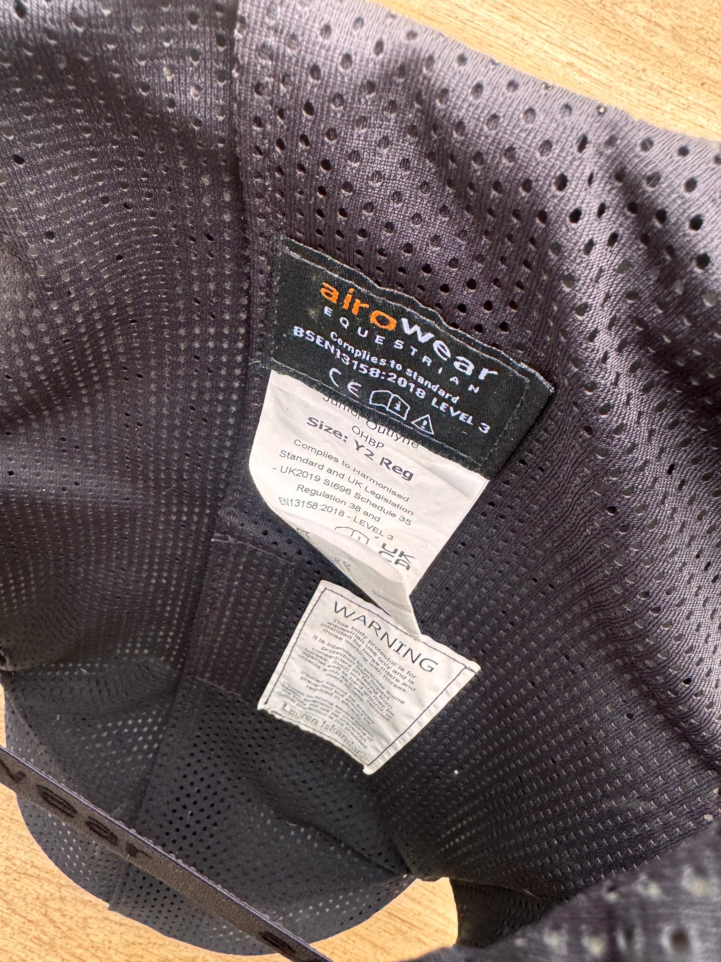 Airowear Childs Y2 Regular Body Protector 2018 | Upto Current Standards Pc Comp
