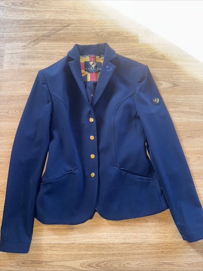 Shires Aubrion Navy Show Jacket Ladies Size 32”  #74