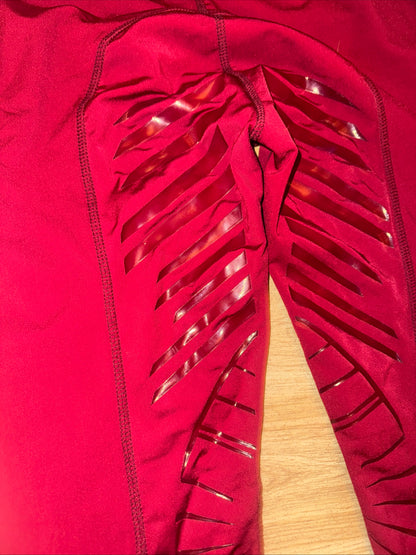 Pepperell Gel Seat Burgandy Red Horse Riding Tights Size 14/16 XXL Fleece Lined