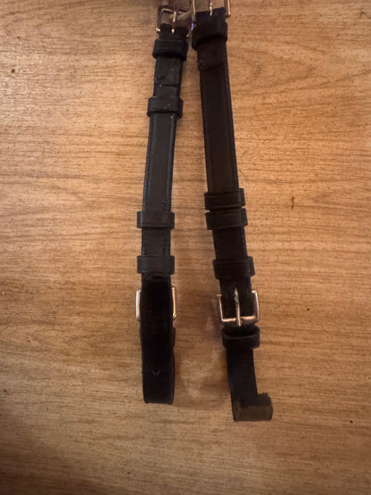 Pony Size 3/4” Black Leather Cheekpieces #222