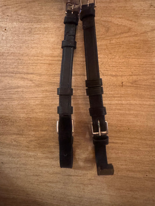 Pony Size 3/4” Black Leather Cheekpieces #222