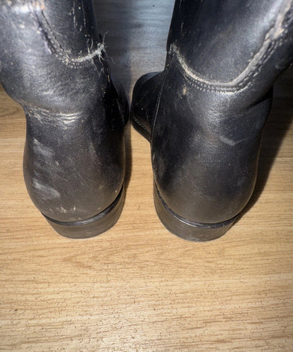 Long Leather Traditional Riding Boots - Ladies Size 4