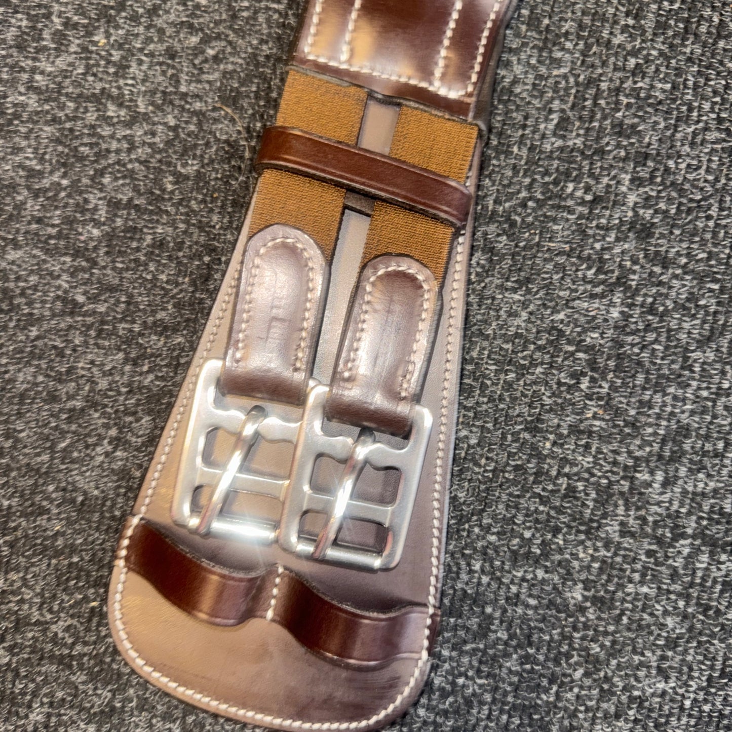 Ecorider 26” Anatomical Brown Leather Girth Dressage Monoflap Saddle Compatible