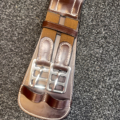 Ecorider 26” Anatomical Brown Leather Girth Dressage Monoflap Saddle Compatible