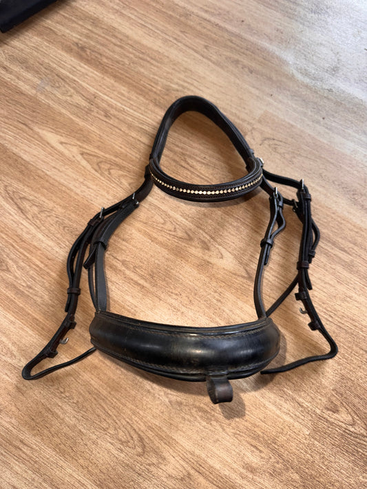 Brown Leather Flash Bridle with Rocco Italia Browband – Full #23
