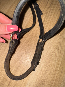 Black Full Size Drop Noseband - English Dressage #1000