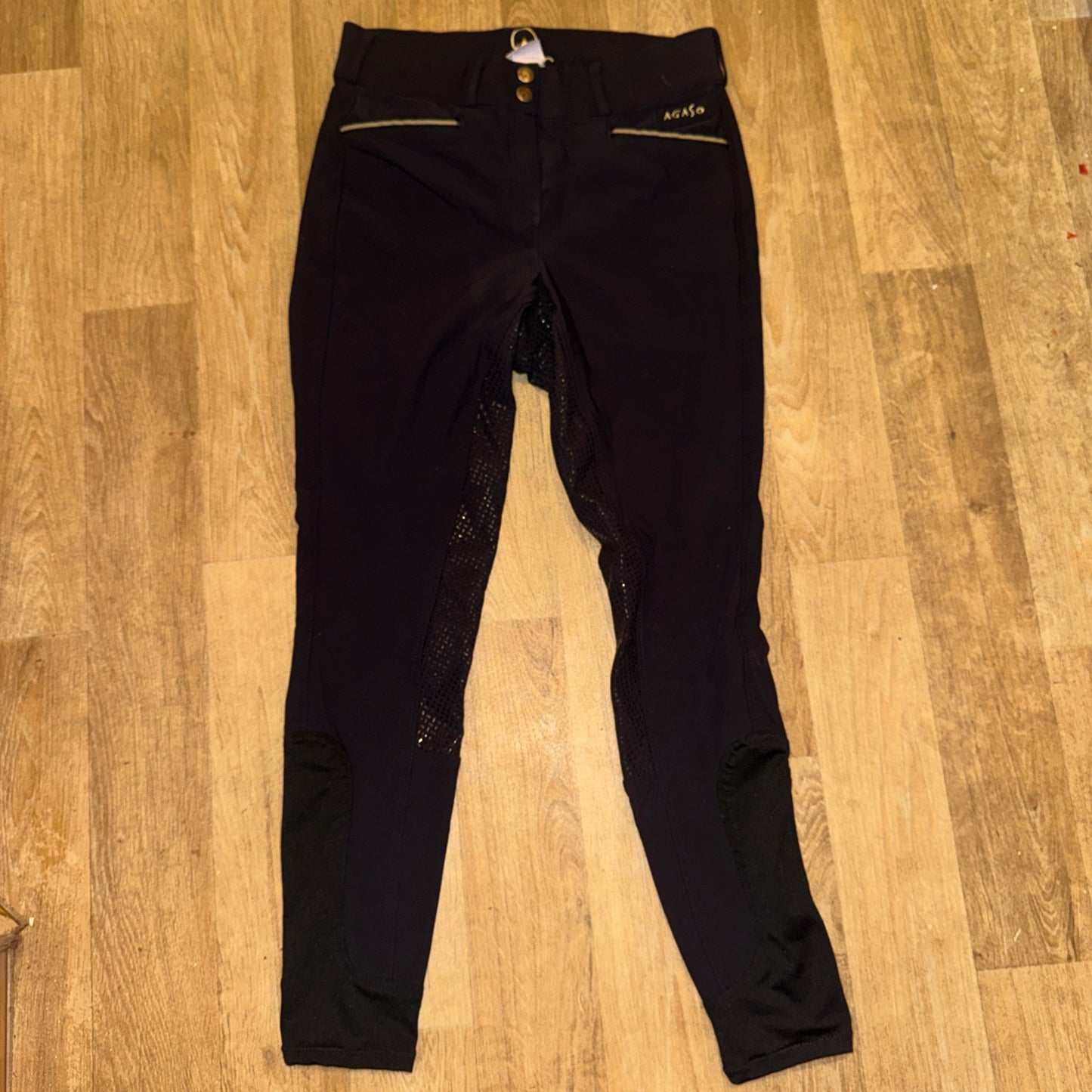 Agaso Black Full Gel Seat Breeches |  Ladies 30” Waist Regular