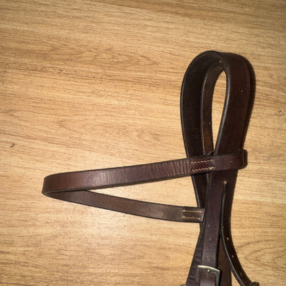 Pony Size English Leather Bridle – Brown Soft Leather Pony Bridle with 15” Browband
 #777