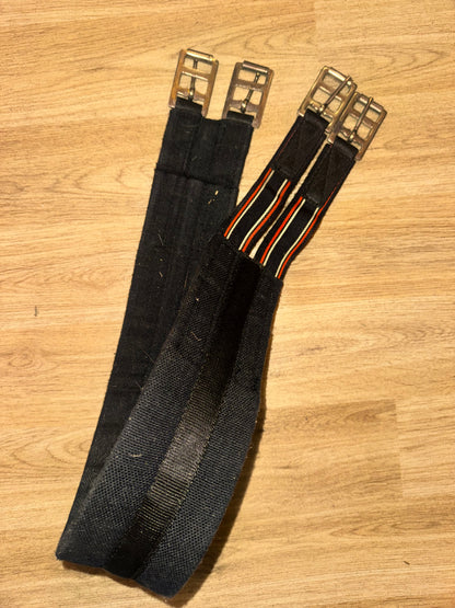Black Padded Cotton Girth 40” Roller Buckles | Second Hand Tack Always For Sale