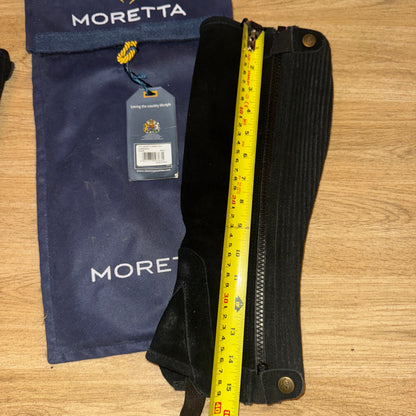 Shires Moretta Black Suede Half Chaps - Ladies Small