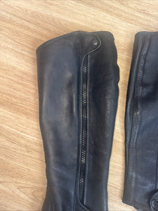 Black Leather Medium Ladies Half Chaps - FREE Post