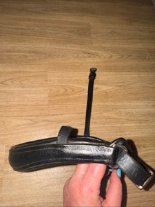 Black Wide Padded Cavason Noseband - MONOCROWN - Double Buckle FULL #5000