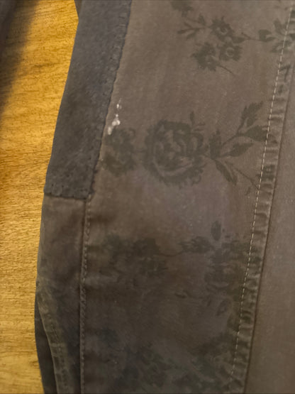 Rugged Floral Grey Full Suede Seat Ladies 34” Breeches #2