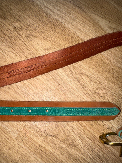 Annabel Brocks Leather Stirrup Buckle Belt Ladies Small 38” Long | Horse Riding