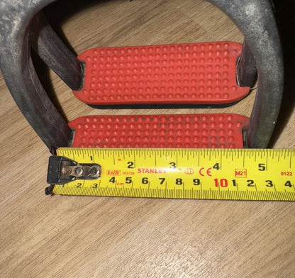 Black Polymer 4.5” Stirrups - Red Treads #22