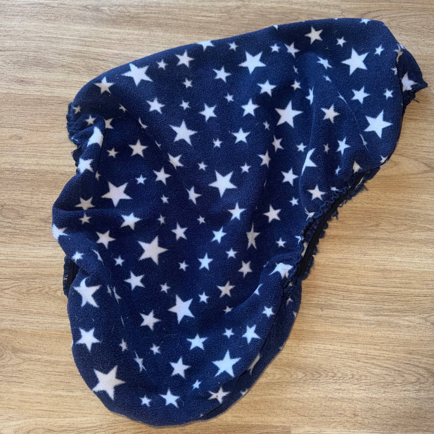 Navy White Stars Fleece Elasticated Saddle Cover | Pony Size