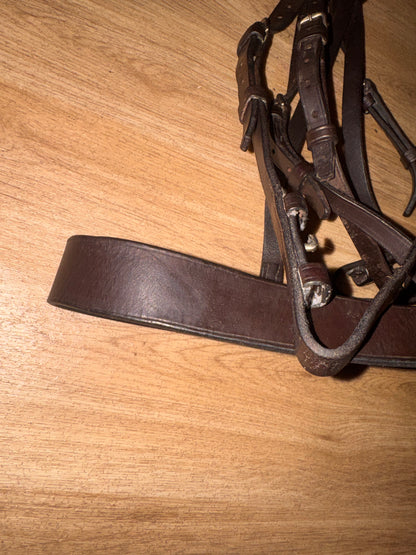 Pony Size Brown Hunter Bridle English Leather Plain Noseband #2221