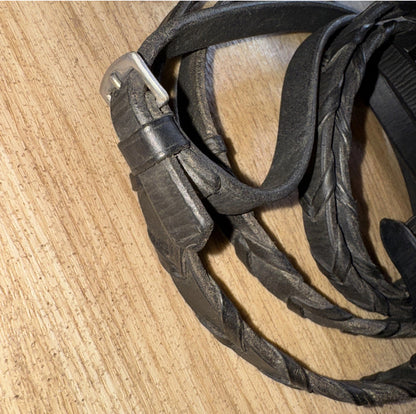 Black English Leather Laced 56” Reins #58