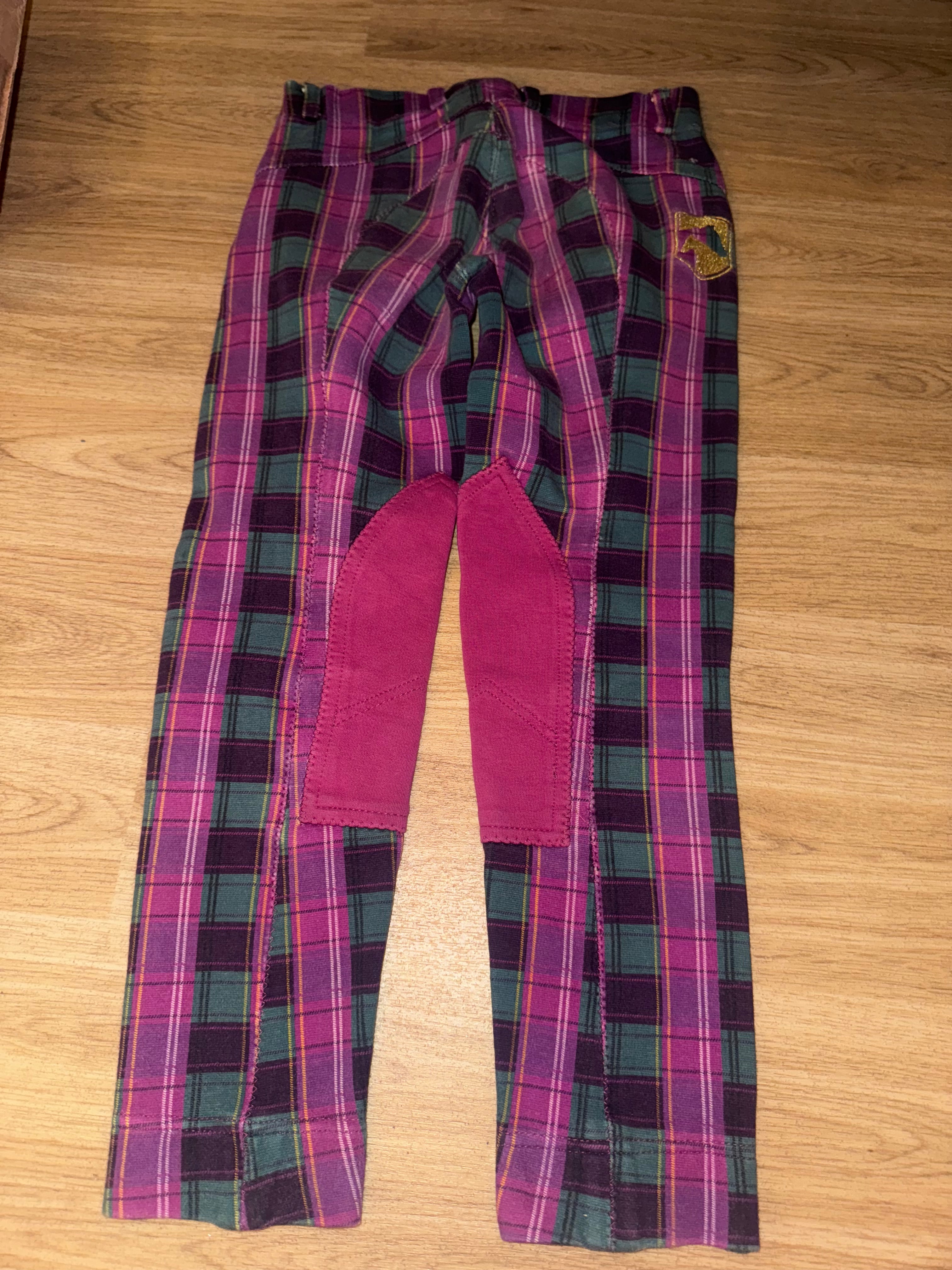 Requisite 7/8yrs Purple Check Jodphurs