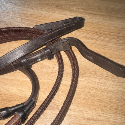 Brown Soft Flexible Rubber Reins Size Cob Second Hand Tack Horse #2