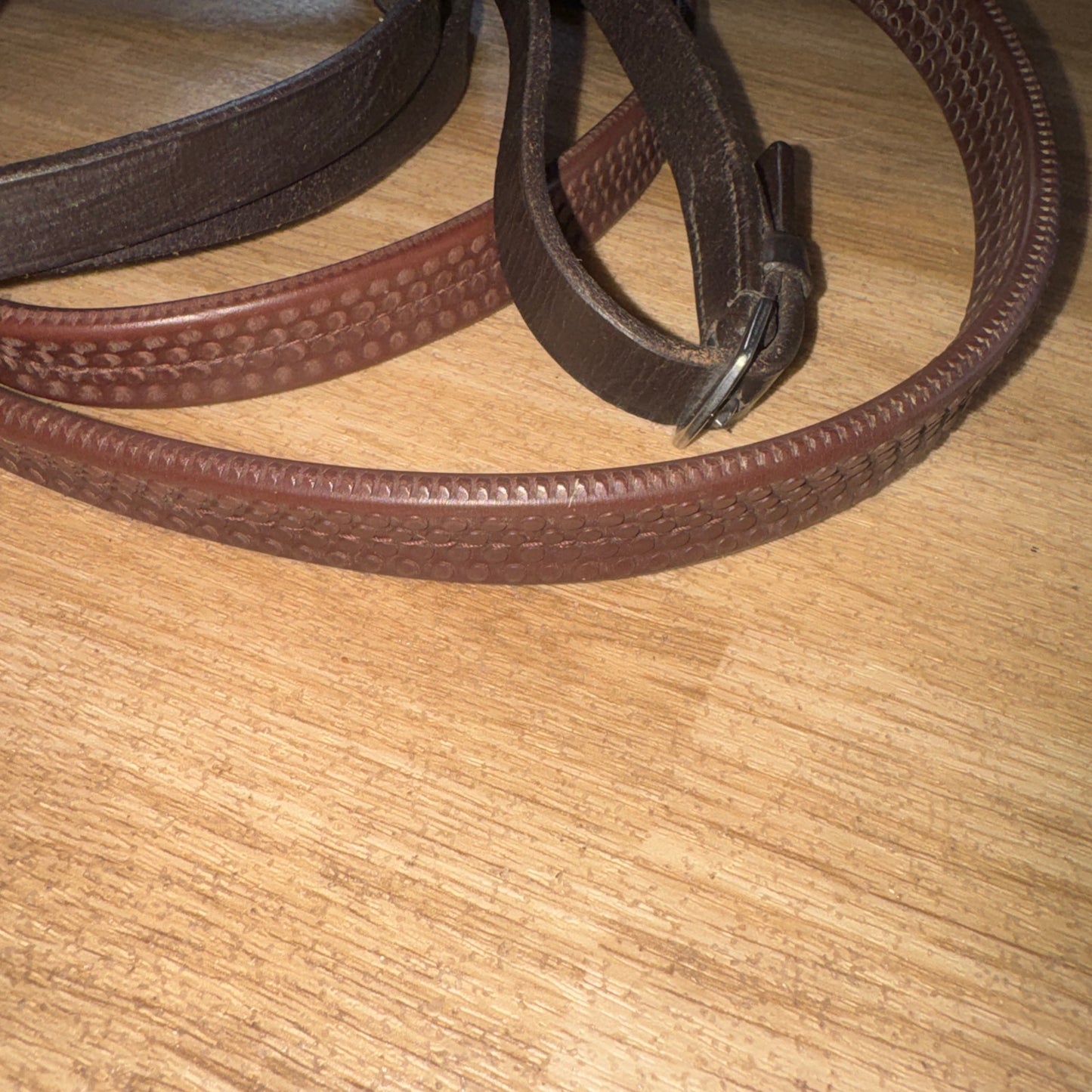 Brown Soft Flexible Rubber Reins Size Cob Second Hand Tack Horse #2