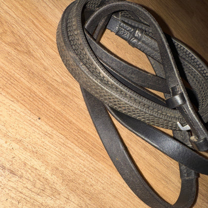 English Leather Rubber Grip Reins – Black – 62” XXF Extra Full #66