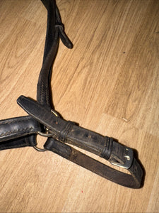 Black Full Size Drop Noseband - English Dressage #1000