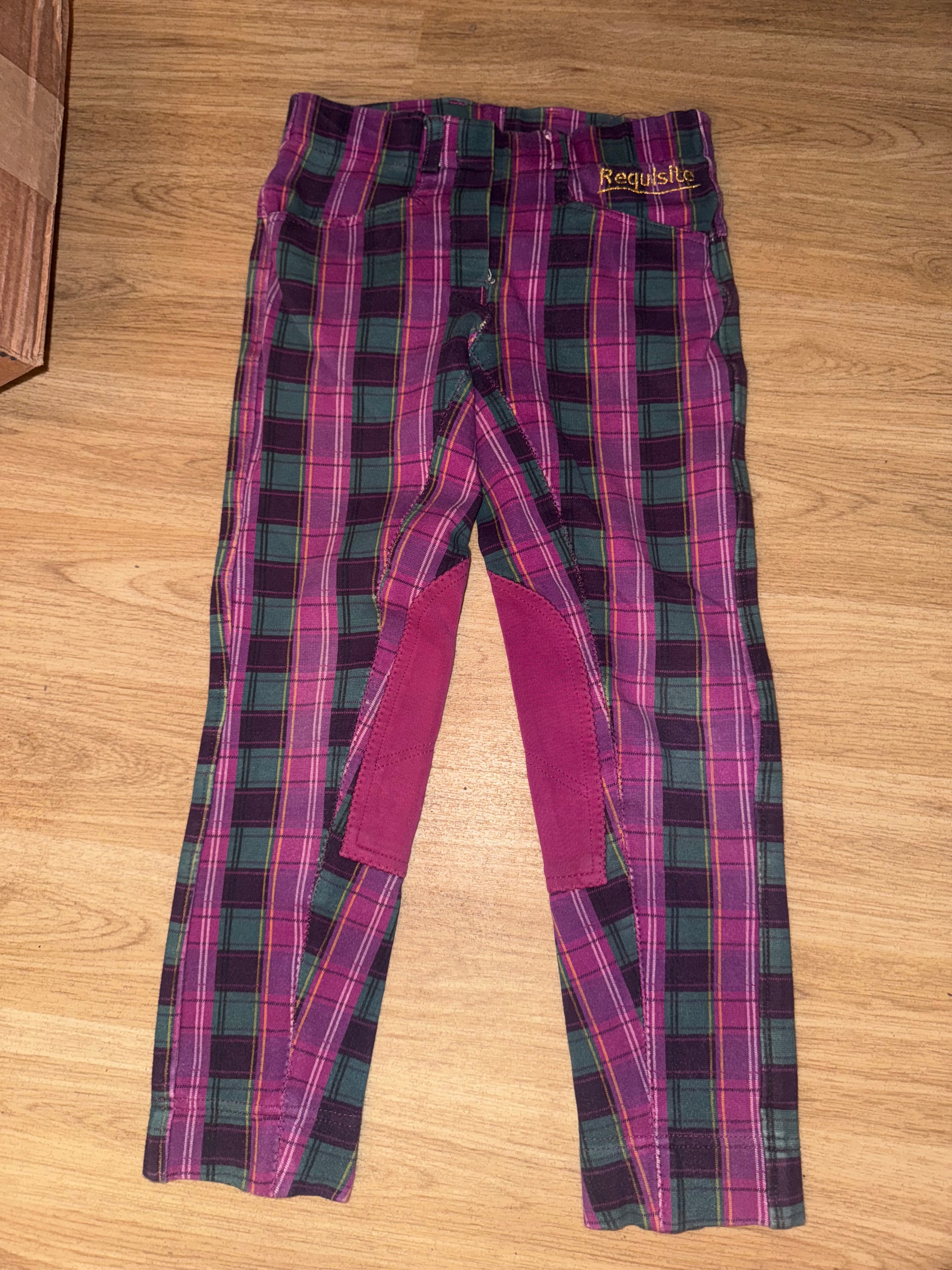 Requisite 7/8yrs Purple Check Jodphurs