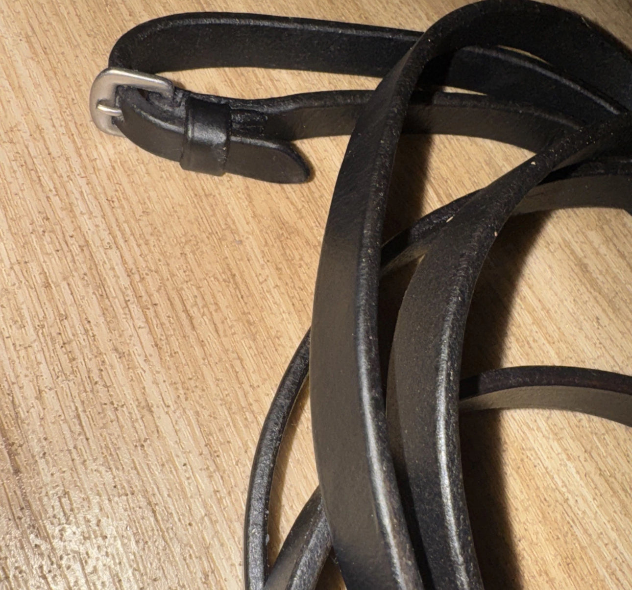 Full Black English Leather Plain Reins #43