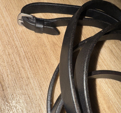 Full Black English Leather Plain Reins #43