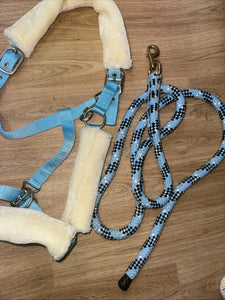 Blue Fluffy XF Headcollar & Leadrope / Free Postage