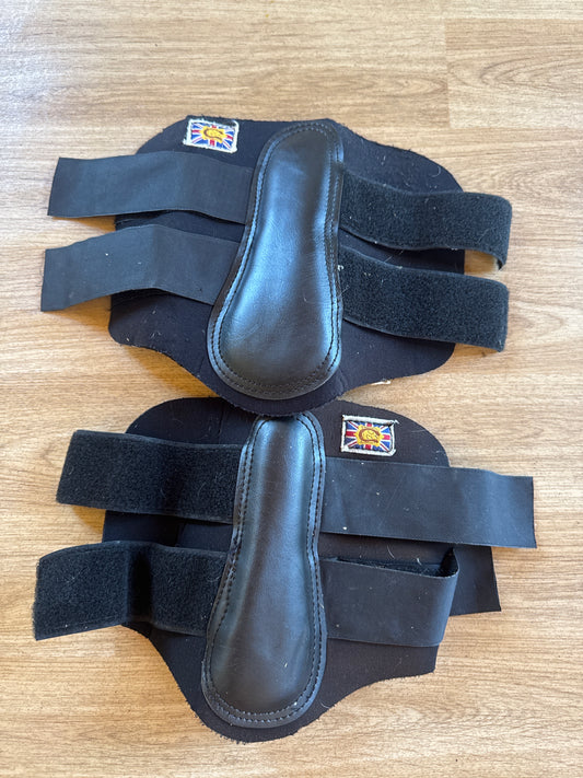 Cliff Barnaby Black Size Pony Brushing Boots | Second Hand Horse Equine Tack