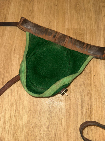 English Leather Green Felt Knee Boots | Size Full