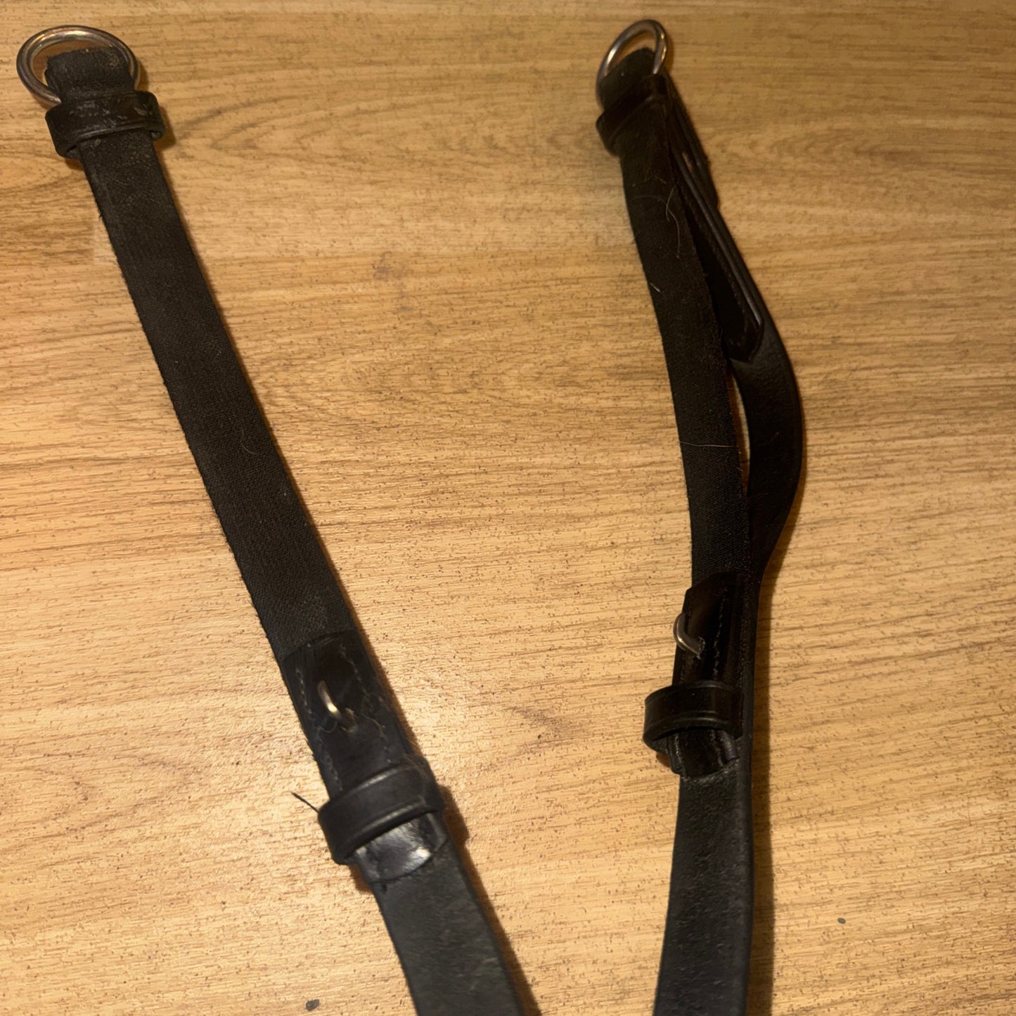 Black Leather Elasticated Flexi Reins - Full #1