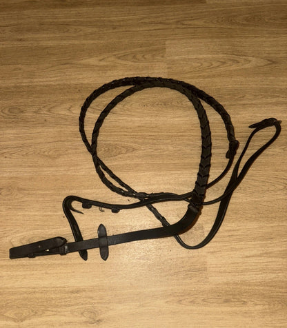 English Leather Full Size Rubber Lined Laced Reins #57 SHOW