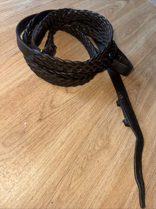 Dark Brown Size Full 54” Plaited Reins Showing Show Hunter English #333