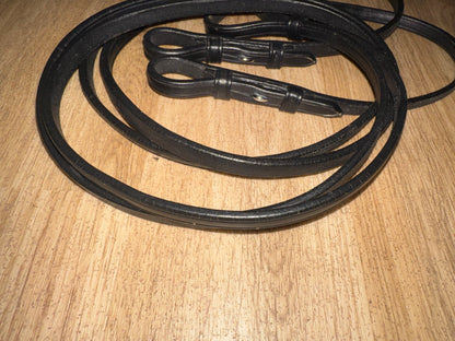 Kieffer Black Unused Curb Reins | Size Full 54” German Leather Top Quality  #801