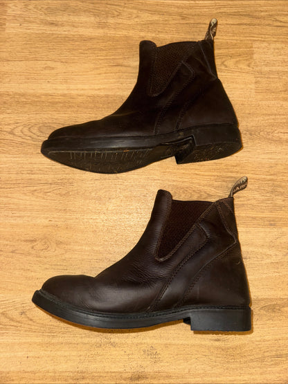 Harry Hall Brown Nubuck Leather Jodphur Boots | Size 5 | Paddock Boots Elastic