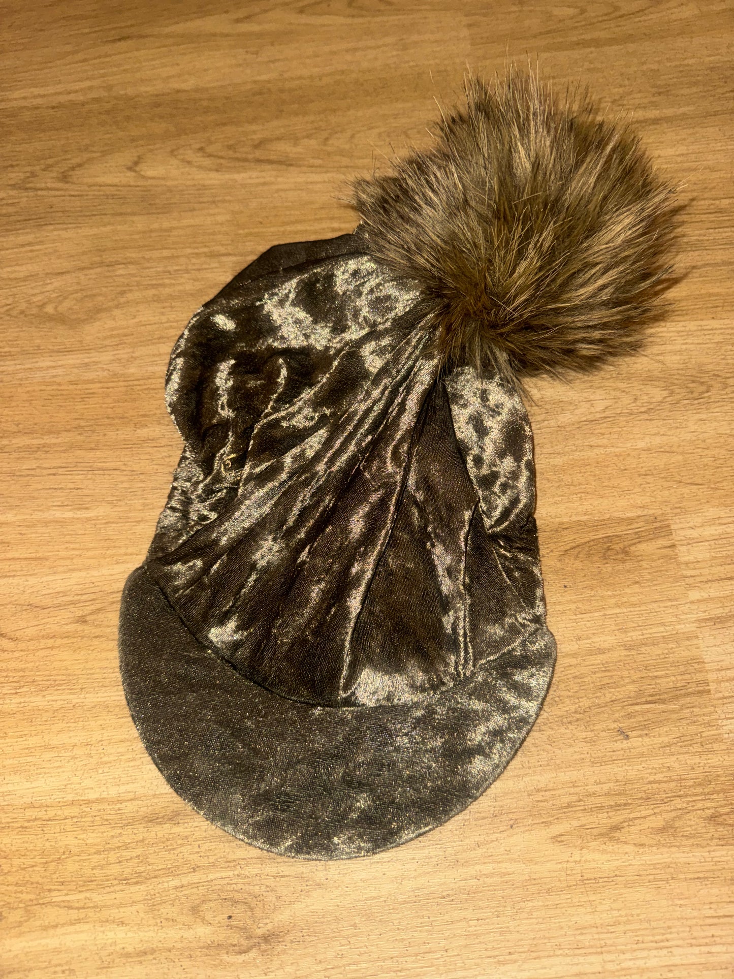 Stockinjar Crushed Velvet Hat Silk Cover Pom Pom | Always 2nd Hand Tack For Sale