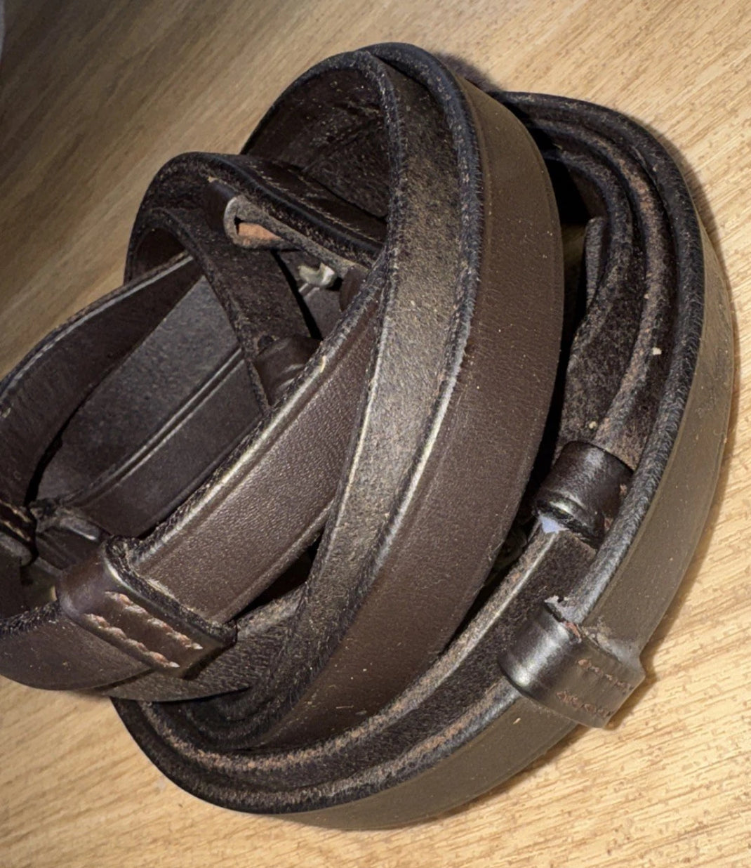David Young Saddlery Havana Plain Leather Continental Reins - FULL  #9
