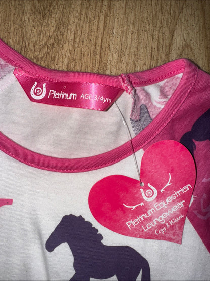 Love Ponies Horses Toddlers 3/4yrs Pyjamas Pjs