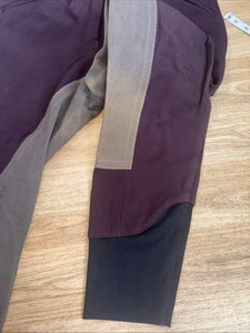 Horze Brown Ladies 30” Suede Seat Breeches - WARM LINED