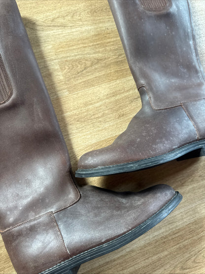 Rectiligne Brown Leather Zip Up Long Riding Boots Size 39 / 6 | Rider Wear Horse