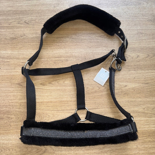Imperial Riding Black Silver Glitter Headcollar - Full