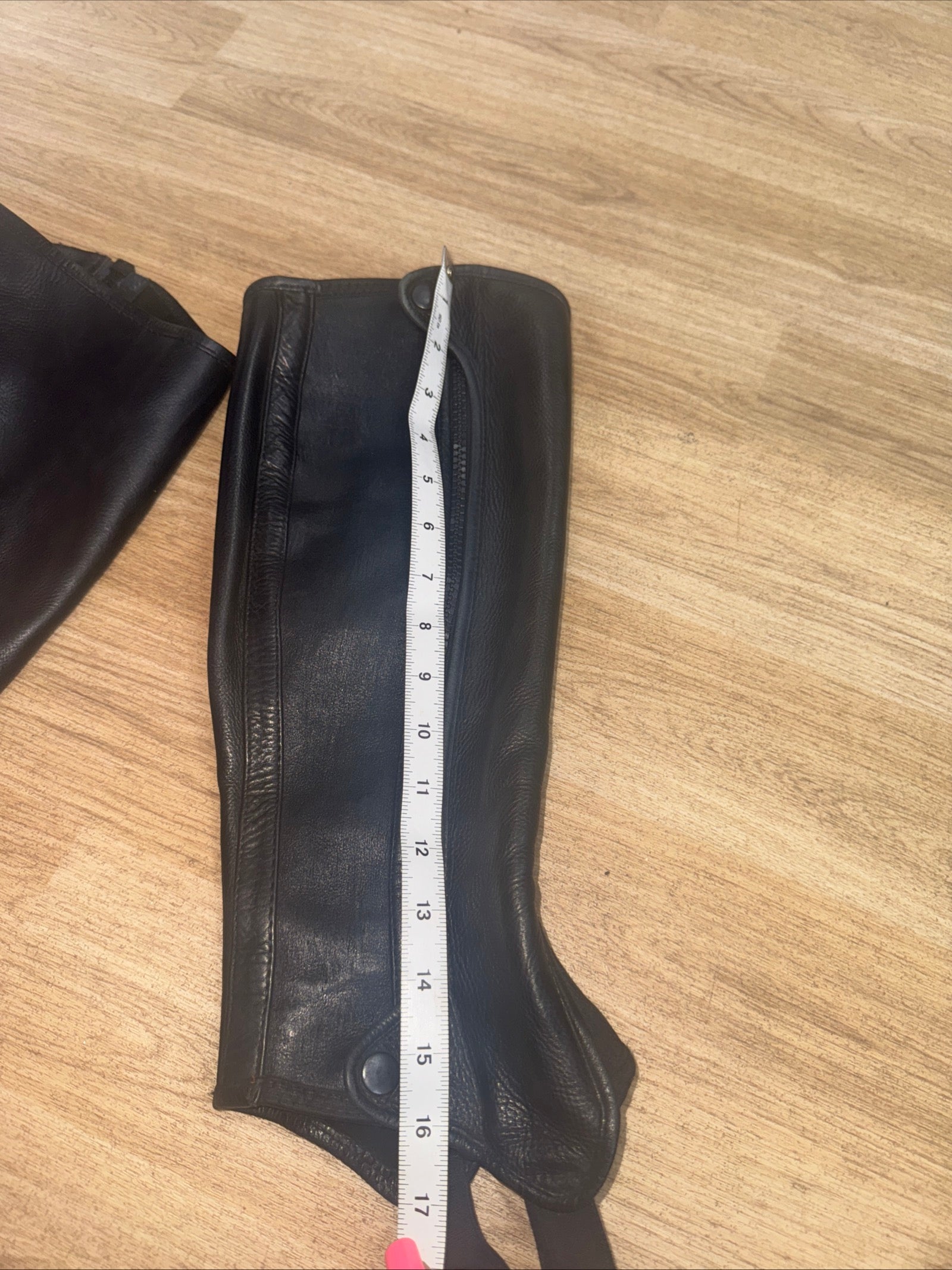 Black Leather Medium Ladies Half Chaps - FREE Post